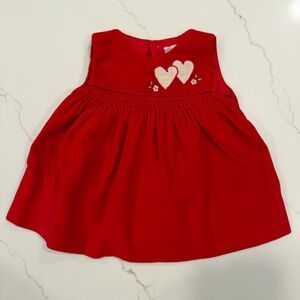 Red Velvet Baby Dress with Heart Design